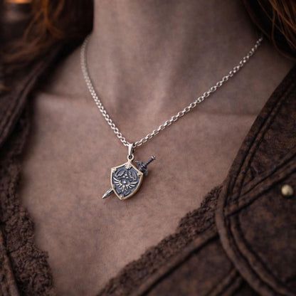Master Sword & Hylian Shield Necklace Set