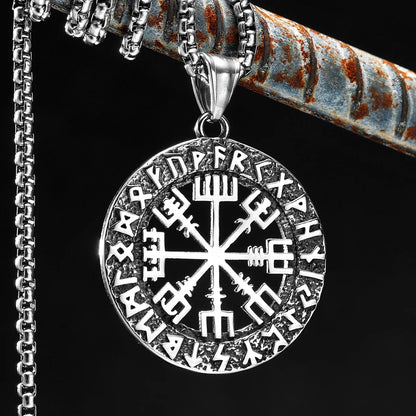 Viking Vegvisir Compass Amulet — Stainless Steel