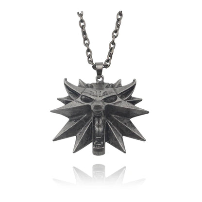 Wolf Head Medallion Pendant — Stainless Steel