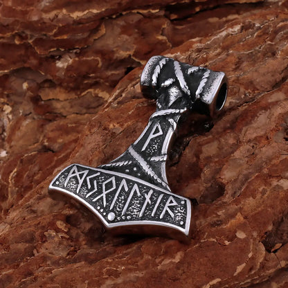 Viking Mjolnir Hammer Pendant — Stainless Steel