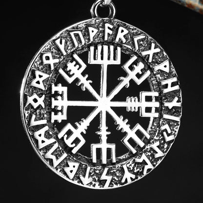 Viking Vegvisir Compass Amulet — Stainless Steel