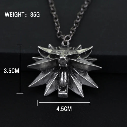 Wolf Head Medallion Pendant — Stainless Steel