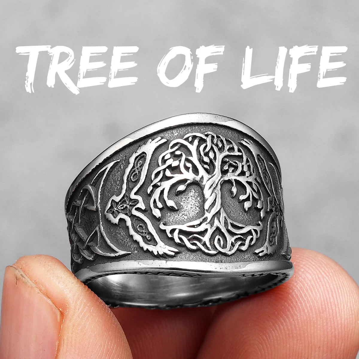 Viking Tree of Life Ring — Celtic Stainless Steel