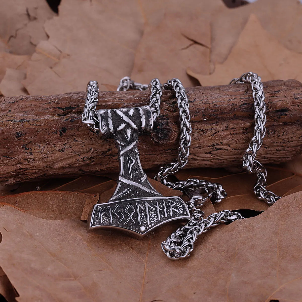 Viking Mjolnir Hammer Pendant — Stainless Steel