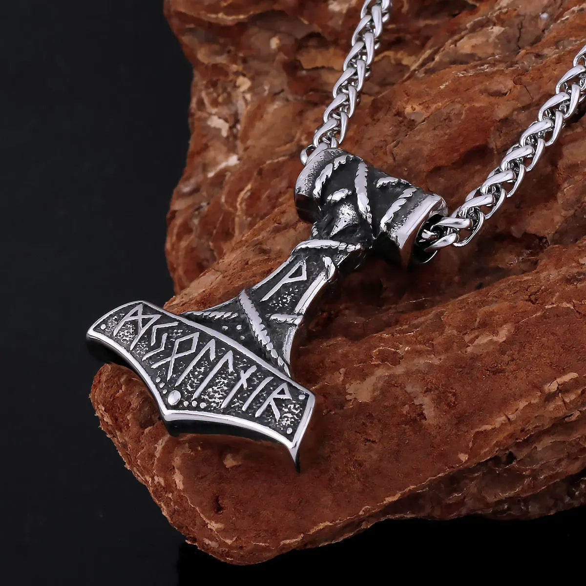 Viking Mjolnir Hammer Pendant — Stainless Steel