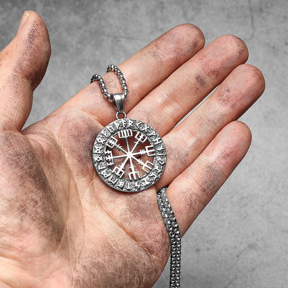 Viking Vegvisir Compass Amulet — Stainless Steel