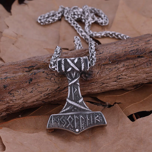 Viking Mjolnir Hammer Pendant — Stainless Steel