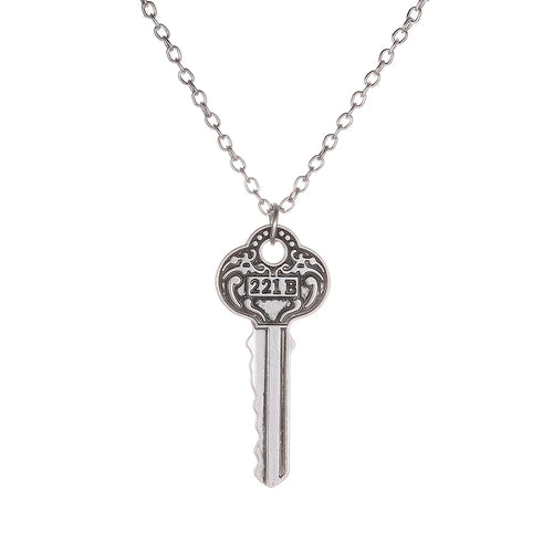 Sherlock Holmes 221B Key Pendant — Vintage Steel