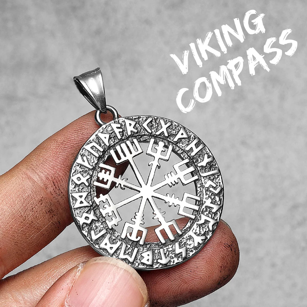 Viking Vegvisir Compass Amulet — Stainless Steel