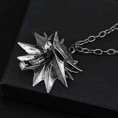 Wolf Head Medallion Pendant — Stainless Steel