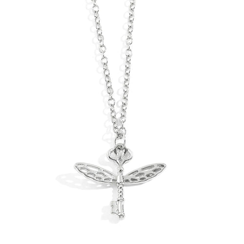 Dragonfly Wing Key Pendant — Gold Silver Steel