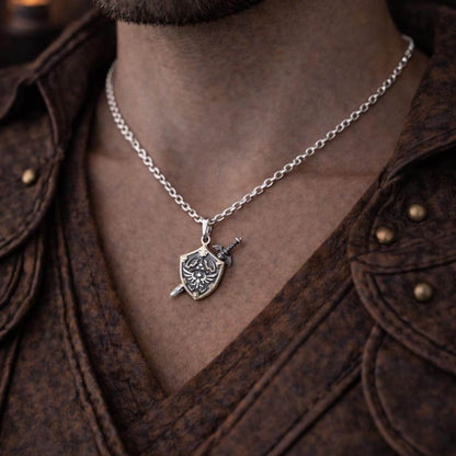 Master Sword & Hylian Shield Necklace Set