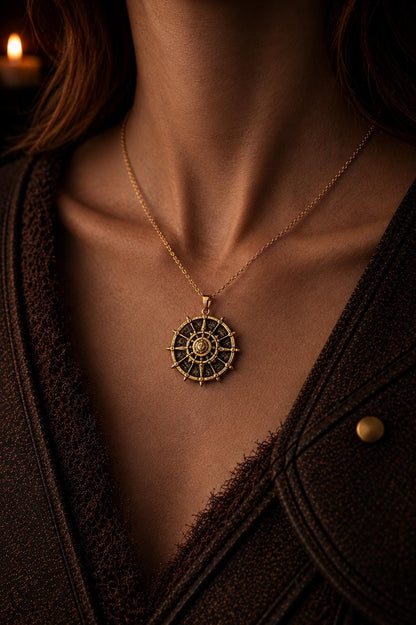 Black Sun Shield Necklace – Crimson Desert