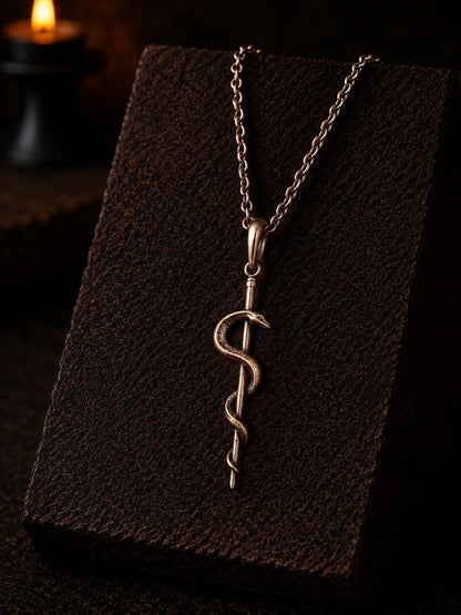 Rod of Asclepius Necklace