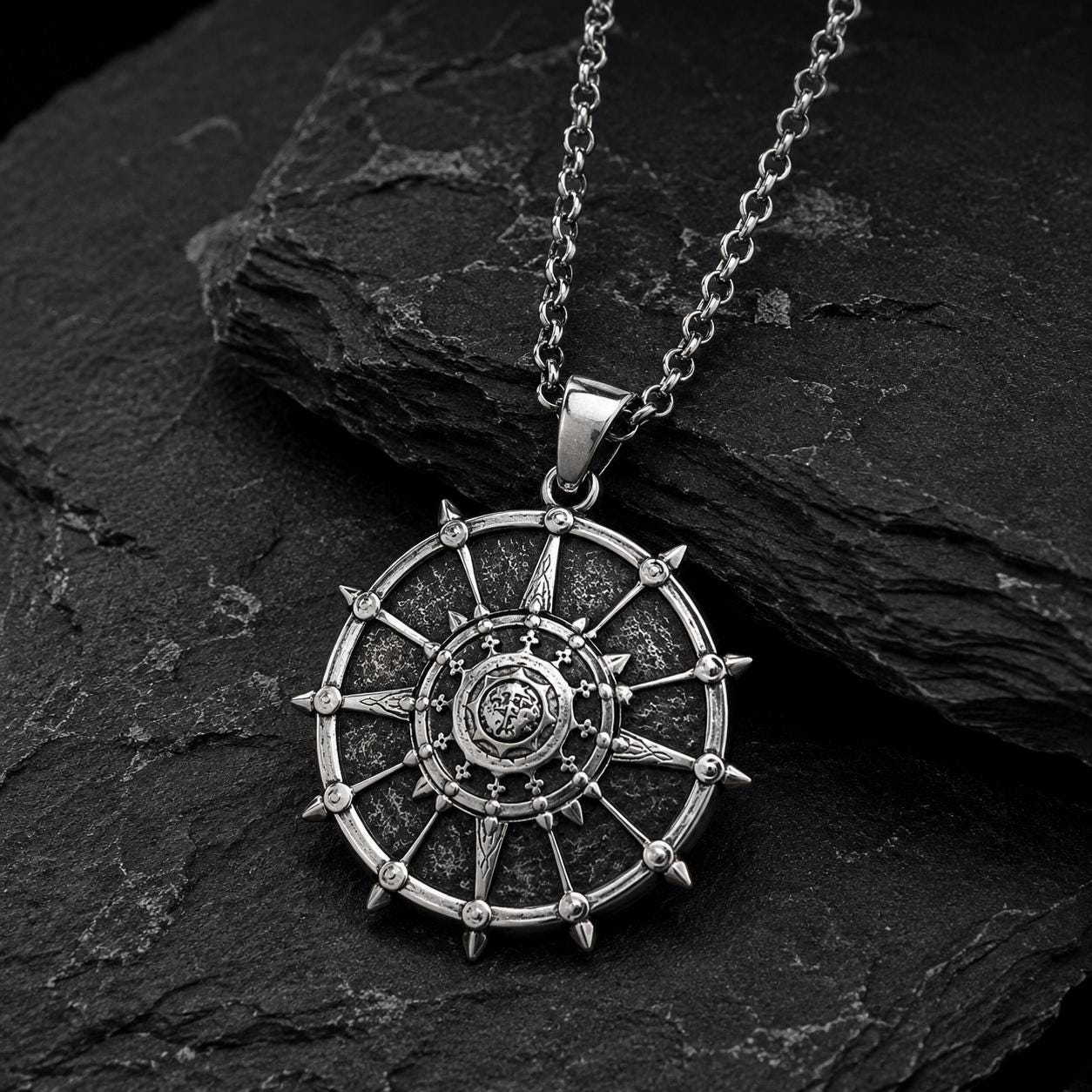 Black Sun Shield Necklace – Crimson Desert