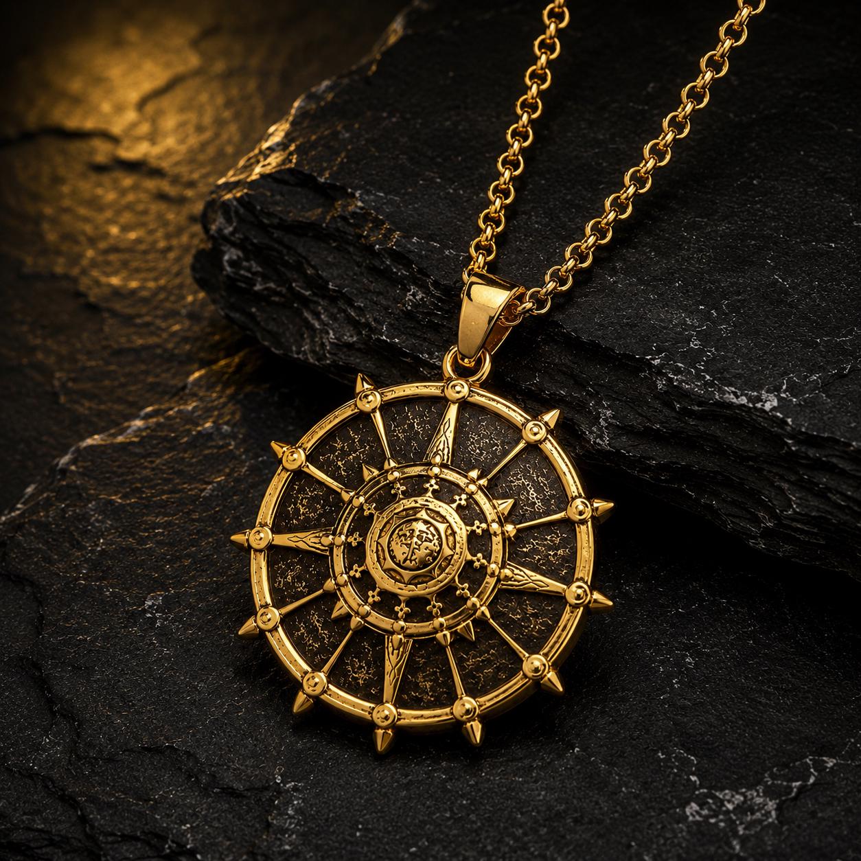 Black Sun Shield Necklace – Crimson Desert