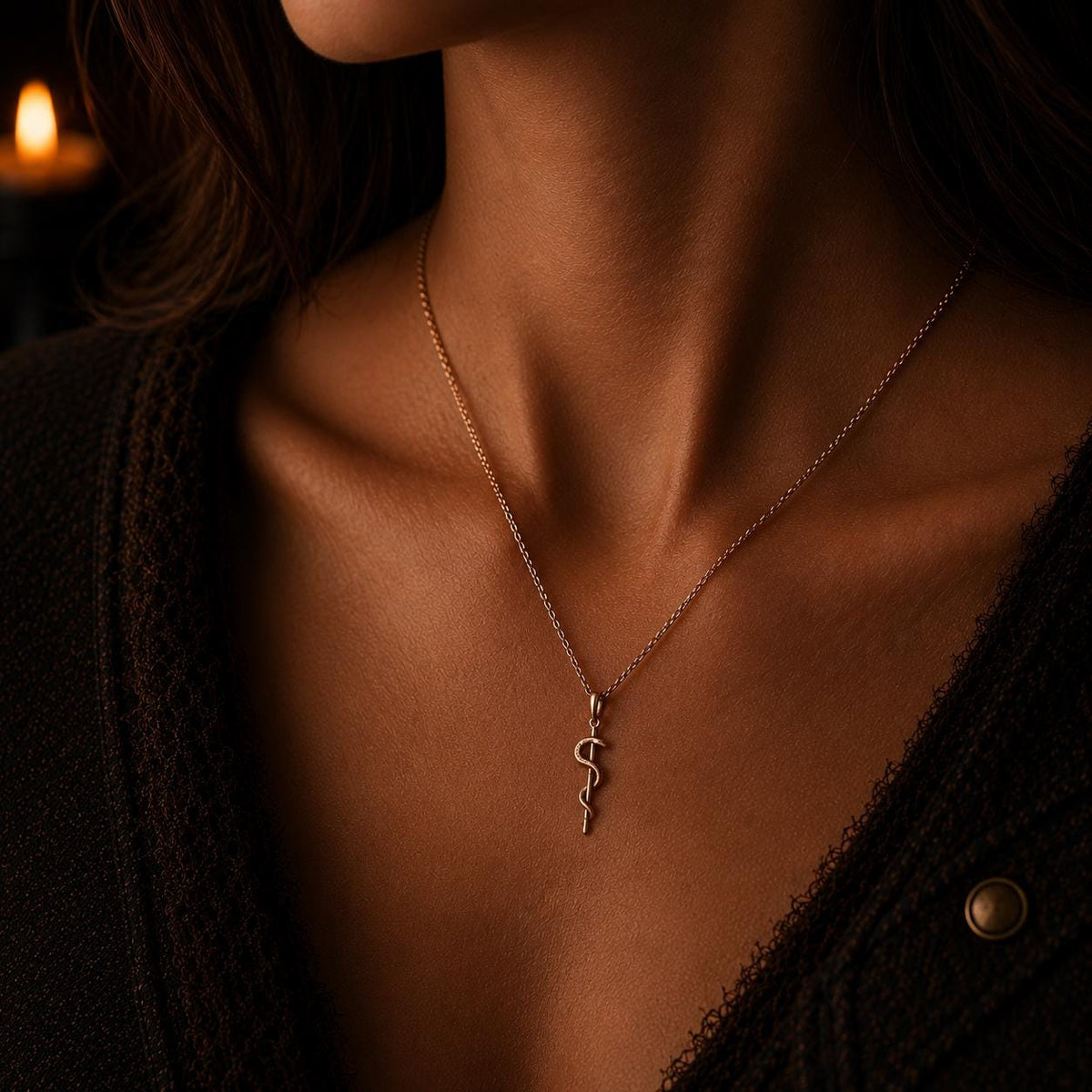 Rod of Asclepius Necklace