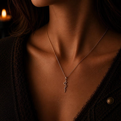 Rod of Asclepius Necklace